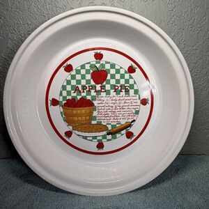 VTG Apple Pie Recipe Plate Indoor Outfitters Cottage Core Granny Fall Decor